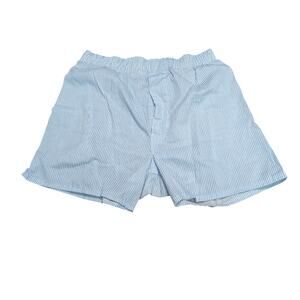 Vintage Fruit of Loom Blue White Strip Print Cotton Blend Boxer Men Medium 34-36
